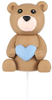LUTER Teddybär-Kuchenaufsatz, 7,1 x 4,6 cm, Teddybär-Kuchendekorationen, Babyparty, Kuchendekorationen für Jahrestag, Geburtstag, Party, Dekoration (braun)
