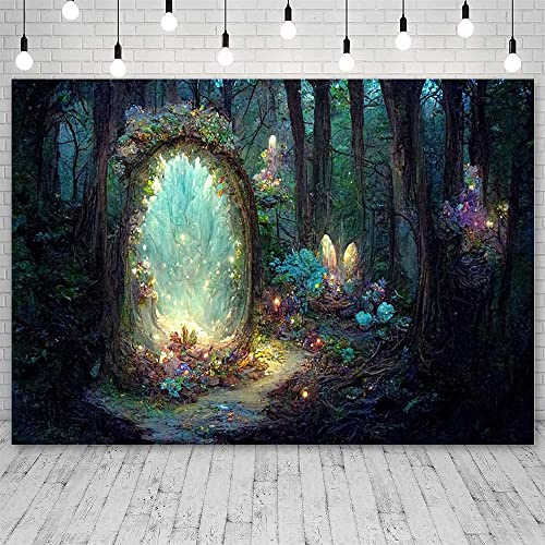 AIBIIN Toile de fond Forêt magique Conte de fées Elfe merveilleux Bannière princesse Jardin fête