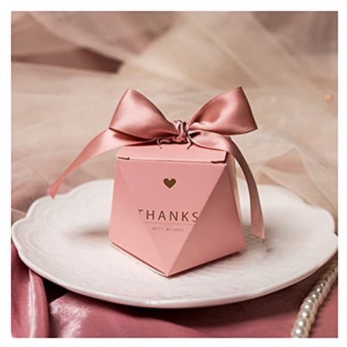 Kreative rosa Pralinenschachtel Hochzeitsgeschenk und Geschenkbox Partyzubehör Babypartypapier Pralinenschachtel Verpackung (10 Stück) Geschenkboxen (Color : Pink)