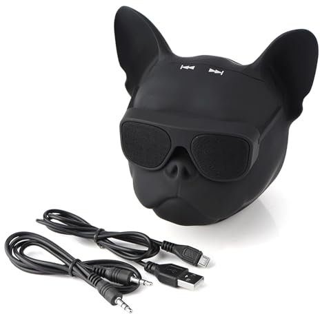 Agatige Stylin 'Bulldog Stopaker, Altoparlante per Cani Bluetooth, Altoparlante Francese Bulldog Stereo Altoparlante Bluetooth Portatile per Telefono, Computer, Tablet