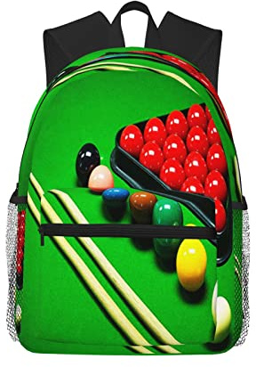 SJOAOAA Reiserucksack für Jungen Mädchen Kinder, Snooker-Spiel-Rucksäcke Kinder Schultasche Büchertasche Tagesrucksack für Männer Frauen, Siehe Abbildung, Einheitsgröße