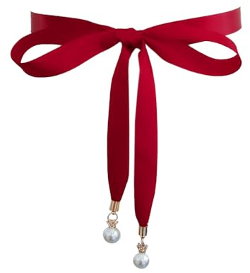 Wambere Hochzeit Brautgürtel Taillenband Damen Gürtel Perle Blumen Schärpe Kleid Gürte Brautjungfer Taille Für Frauen Stil Braut Prom Taillengürtel Hochzeit Schmuckgürtel Kleid Zubehör,Weinrot