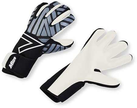 Mitre Impel Junior-Torwarthandschuhe | Stoßdämpfung | hoher Grip, Schwarz/Grau, Größe 5