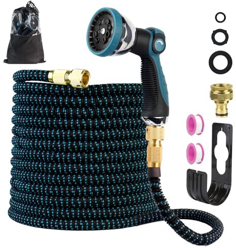 Gartenschlauch Flexibel Wasserschlauch Erweiterbarer Schlauch - 50FT/15M Gartenschläuche Ausziehbarer mit 10 Funktionen Dehnbarer Wasserschlauch flexschlauch für Gartenbewässerung Autowäsche