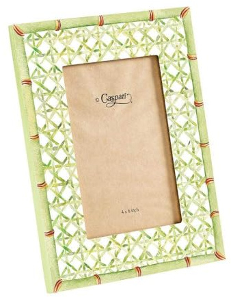 Caspari Trellis Lacquer 4 x 6 Picture Frame in Green - 1 Each