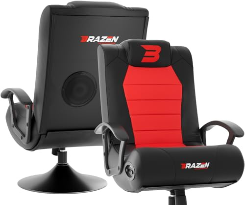 BraZen Stag Kids Gaming Chair Bluetooth Speaker Video Gaming Chair Red | BraZen Pride Video Kids Gaming Chairs For Kids Gaming Chair Speakers Bluetooth Rocker Video Games Chairs No Wheels