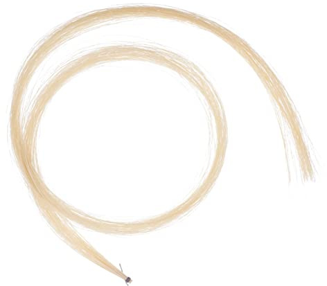 Geigenbogen Pferdehaar für Violine und Cello, Ungeblichenes Beige | Mongolisches Naturhaar, Einseitig Versiegelt, Leichte Befestigung Am Bogen, für Anfänger und Studenten