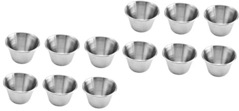 Amosfun 12 Stk Saucenbecher Aus Edelstahl Gewürze Auflaufförmchen Behälter Für Dip-sauce Souffle Tassen Schüsseln Zum Dippen Von Saucen Edelstahlförmchen Soße Silver Rostfreier Stahl