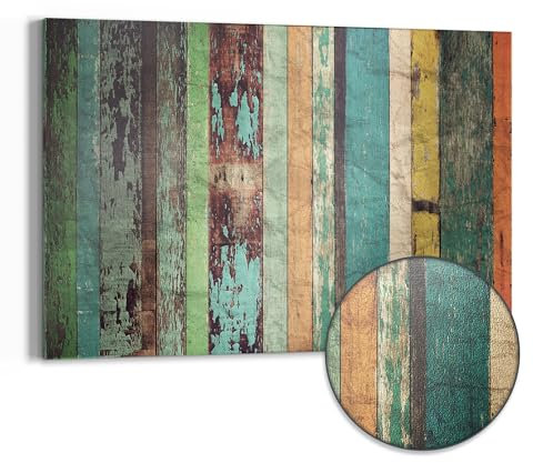 DEQORI Metall Magnettafel | 60x40 cm cm groß | Motiv Bunte Bretter | Whiteboard für alle Magnete | Magnetboard Wand-Tafel für Küche & Büro | Design Magnetwand Pinnwand magnetisch