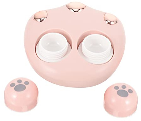 WATIIFUFU Pulitore Occhiali Portatile Plastico Tecnologia ad Alta Vibrazione per Pulizia Profonda, Mini Lavatrice per Lenti da Vista, Design Gatto Rosa Elegante