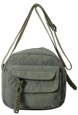 OrcOw Small Corduroy Crossbody Bag Messenger Bag Purse Cute Shoulder Bag Tote Bag Handbag With Adjustable Strap Mini Cell Phone Bag for Women Men Boy Teen Gift Travel Shopping Daily