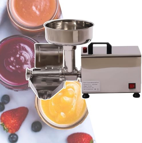 HCAUYNN Tomatensiebmaschine Mit Stampfstab, FüR Tomatensauce, ApfelmuspüRee, KartoffelpüRee, Marmelade, Abnehmbare Wanne, Trichter,220V