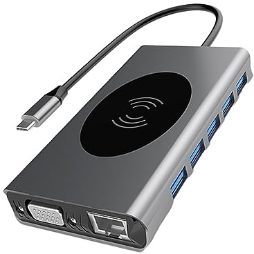 HOMSFOU Concentrador Tipo c USB Lector Adaptador PD Carga Rápida para Portátil