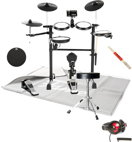Fame E-Drum Set, DD-Lite Pro Practice, mit 5A Sticks, Drum Teppich, Drumhocker, Kopfhörer, Practice Pad