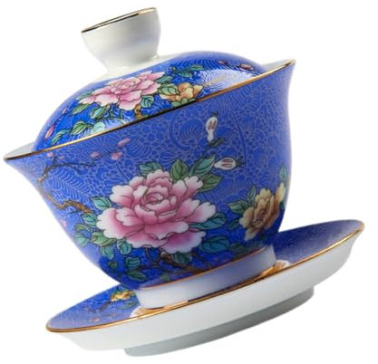 MAGICLULU Retro Chinesische Teetasse 1Satz Keramik mit Deckel Hitzebeständig für Büro und Zuhause Traditionelles Tee Servierschale Chinesisches Teegeschirr