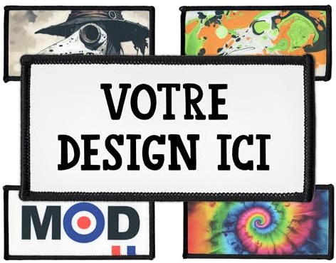 Individuell 5cm bis 20cm Rechteck Aufnäher | Personalisiert mit Wunschmotiv – Bild, Foto, Logo | Selbst gestalten Patch für Kleidung & Jacke | Custom Bedruckt Iron On Patches (5cm x 10cm)