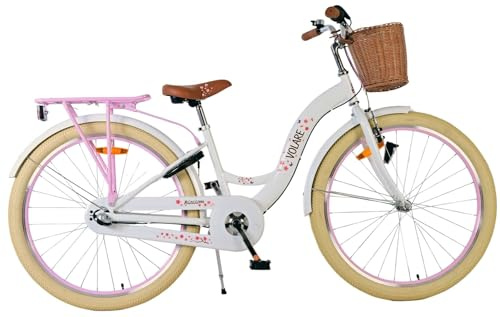 Volare Blossom Kinderfahrrad - Mädchen - 26 Zoll - Weiß - Nexus 3-Gange