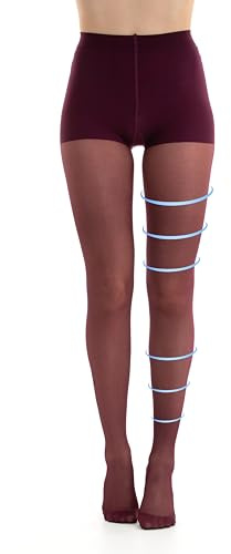 Kompressionsstrumpbyxor för Damer, Formande med Hög Midja, Navy/Bordeaux/Beige Tights 14-16 Grade 1 Degree, Tex-Socks 70 The (DE/NL/SE/PL, Alfa, M, Regelbunden, Regelbunden, BORDEAUX)