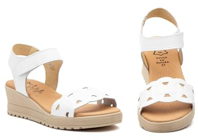 Damen Sandalen mit Klettverschluss & Komfort-Cuña, rutschhemmende