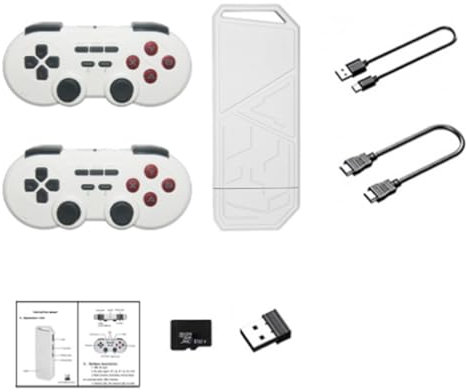 Faeymth Emulador de Consola de Videojuegos 4K para TV, Máquina de Juegos Retro de Alta Calidad con 2 Controladores