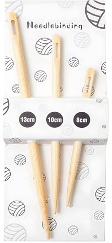 3Pcs Nalbinding Needle Hand Knitting Tools, Yarn Threading, Large Wooden Yarn Needles for Weaving, Stitching, Crochet, and Craft Work