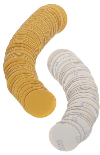 SHINEOFI 100pcs Self Adhesive Sanding Discs Durable Yellow Sandpaper Pads for Polishing and Grinding Metal Plastic and Car Paint Efficient Sanding for DIY Projects