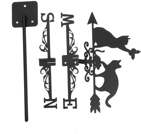TOYANDONA Bandierina Segnavento in Metallo per Giardino Banderuola Decorativa da Esterno Indicatore di Direzione del Vento per Paletto da Terra