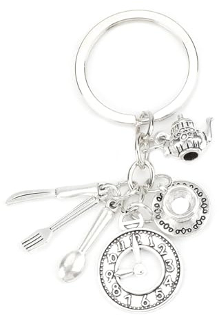 Porte-Clés Cadeaux Femme, Créatif Cuisine Couteau Cuillère Café Thé Montre Pendentif, Idée Cadeau Anniversaire Femme, Porte-Clé Personnalisé Couple