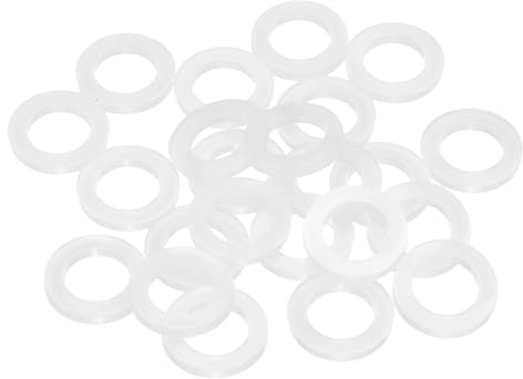 PATIKIL Rondelle Plate En Nylon M10, 24 Pcs 10mm Alésage 16mm Diamètre Extérieur 2mm Épaisseur Joint D'Étanchéité En Plastique Espaceur Pour Fixer Vis Brides Robinets Tuyaux Vannes, Blanc