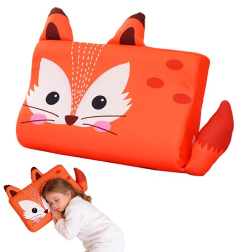 Wxeadu Cuscino Memory Foam Bambini, 45 x 27 cm Cuscino per Bambini 3 Anni, Motivo Leone Cuscinobambini, Ergonomico Cuscinobambino 2 Anni, Cuscinoperbambini con Federa (Volpe)