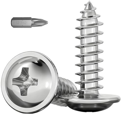 Zynthor 80Pcs M4 x 16mm Pan Head Self Tapping Screws, Phillips Wood Screws | 304 Stainless Steel Wafer Head Screw, Screw for Wood, Metal, Plastic and DIY Projects