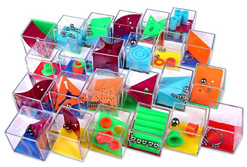 Schramm® 24 Stück Geduldsspiele 4 x 4 x 4 cm Mini Denkspiel Knobelspiel für Kinder Geduld Spiel Mitgebsel Kindergeburtstag Geduldsspiel Kinder Geschicklichkeitsspiel