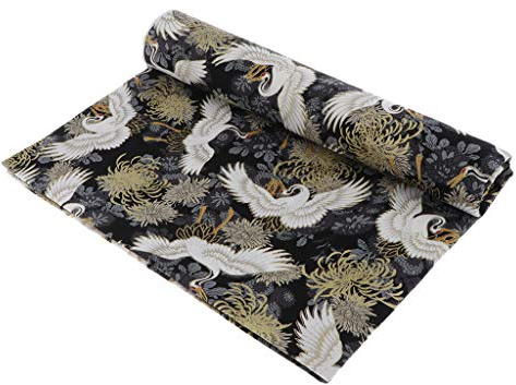 Sharplace Baumwolle Stoffe Patchwork Stoffpakete Chinesische Stil Bronzing Dekostoff für DIY Bekleidung Basteln (100 cm / 39,37 x 59,06 inch), Chrysantheme Schwarz