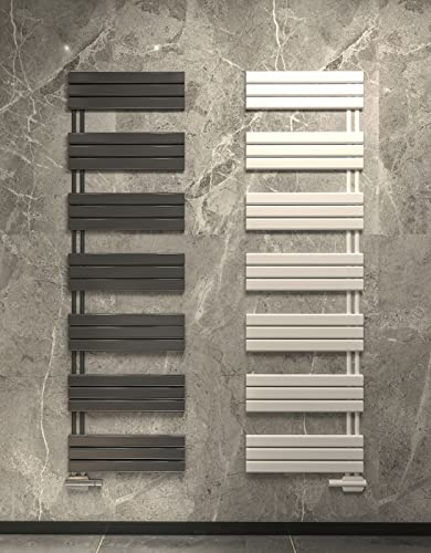 MC Heat Badheizkörper 500 x 1400 mm - Handtuchwärmer Weiß - Mit versetztem Mittelanschluss - Eleganter Paneelheizkörper - Beidseitig montierbar