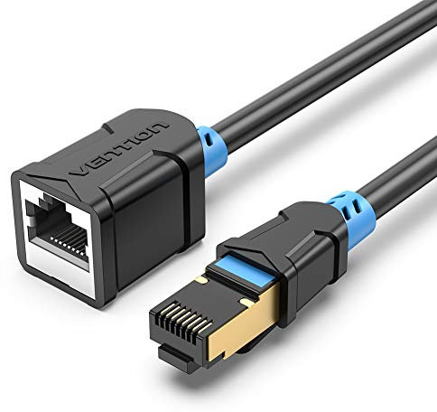 VENTION Cat6 Ethernet Extension Cable 5m Ethernet Extender 1000Mbps Male to Female Patch Cord Connector Gigabit Lan Network STP Network Cable for PC Switch Router Support Cat6 / Cat5e / Cat5