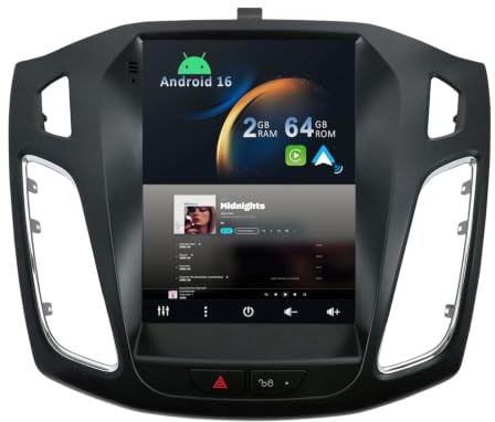 YUNTX Android 14 Autoradio Passt für Ford Focus (2010-2014) - [2G+32G] - mit Rückenkamera & Canbus &Map - GPS 2 Din -Unterstützt DAB/Lenkradsteuerung/WiFi/Bluetooth 5.0 / Carplay/IPS
