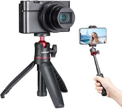 MT-08 Black Mini Tripod for Camera, 1/4 Screw Universal Tripod Compatible with DJI OSMO Pocket 3/Pocket 4/Insta 360x5/OSMO 360/Xtra/Sony/Canon,Extendable Handheld Vlogging Video Filming Table Stand