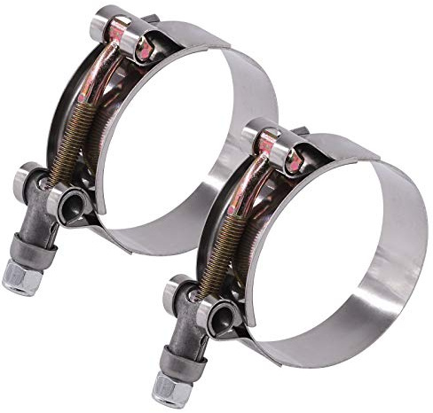 Glarks Schlauchschellen, 51–59 mm, Edelstahl, T-Bolzen, Turbo-Ansaugung, weiche Schlauchschellen, Ladeluftkühler, 2 Stück