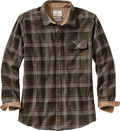 Legendary Whitetails unisex - vuxen Original Buck Camp Long Sleeve Flannel Shirt - Casual Button Front Regular Fit Plaid with Corduroy Trim Button Down skjorta