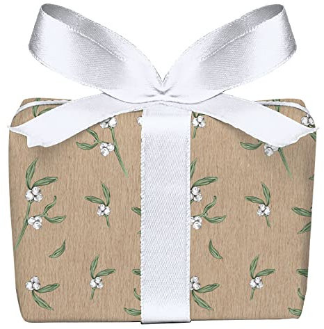 5 Bögen Geschenkpapier MISTELZWEIG Kraftpapier Look Weihnachtsgpapier Weihnachten Advent 50x70 cm gedruckt auf PEFC™ zertifiziertem Papier