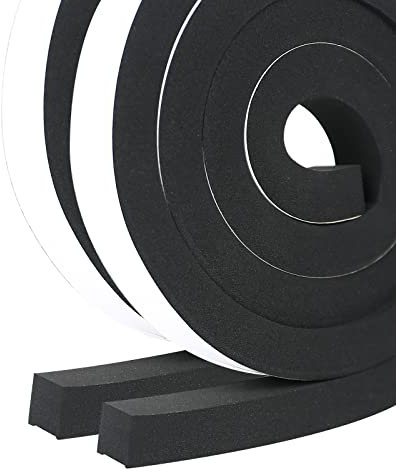 Btstil Nastro sigillante autoadesivo per porte e finestre, in gommapiuma, 25 mm (larghezza) x 20 mm (D), guarnizione in gomma per collisione, isolamento acustico