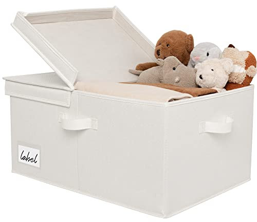 GRANNY SAYS Scatola Portaoggetti Con Coperchio, Set Tessuto, Armadio Grande, Rigida Per Vestiti - Bianco