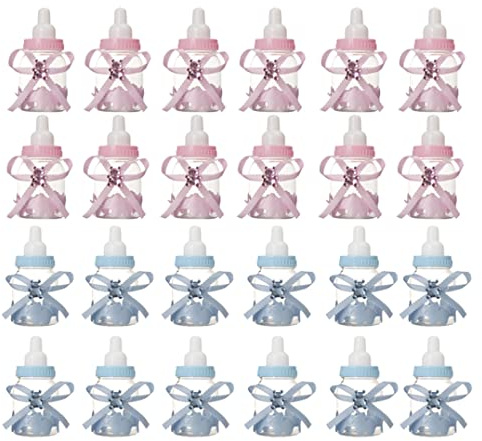 24 Pezzi Biberon Portaconfetti，Decorazioni Festa Nascita Bambina， Bambini Festa Regali Decorazione.