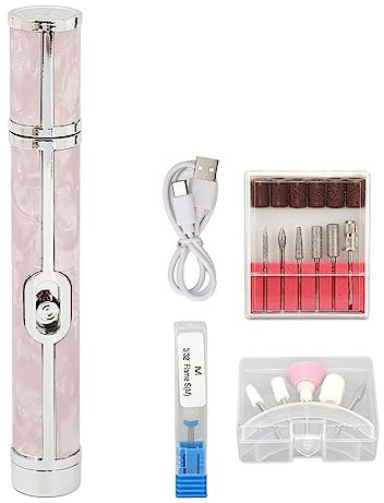 Lucidatore Per Unghie Elettrico Set di Lima Per Unghie Professionale a Velocità Regolabile USB Ricaricabile Per Manicure E Pedicure Rosa