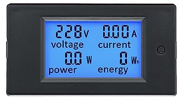 HASMI DC 0-100V10A Digital LED Pantalla Dual Voltímetro Amperímetro Vatímetro Medidor de energía 12V 24V 110V 220V Volt Tester Rojo Azul LED (Color : AC 20A Meter)
