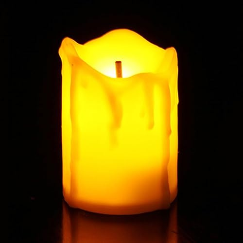 OSALADI Flammenlose Led Kerzenlampe Mit Docht Batteriebetriebenes Romantisches Teelicht Für Bar Und Zuhause Realistisches Flackerndes Gelbes Licht 1 Stück 1.38X1.38X1.97In