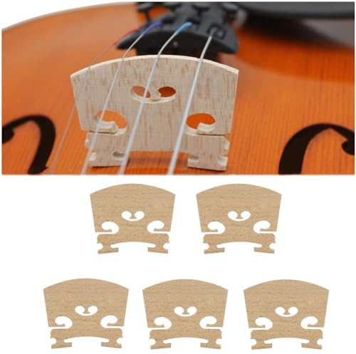 HDYNUZ Puente de violín, Puente de violín de Arce Macizo para 1/8 1/4 1/2 3/4 4/4 Piezas de Repuesto de violín Cuerdas de violín Herramientas de Pieza de Puente (Size : 5 pcs)