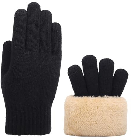 Unisex Winterhandschuhe mit Fleecefutter, Touchscreen Warme Gedehnt Dicke Strickhandschuhe Wollhandschuhe Silvester Geburtstag Halloween Weihnachten 2023 Spielerhandschuhe Meine Bestellungen Anzeigen
