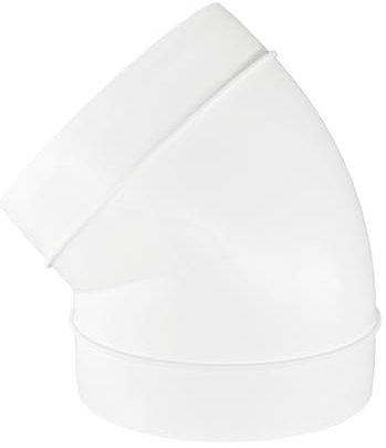 H&C VENT Tubo a Gomito 45 Gradi, Scarico e Ventilazione 150 mm, Plastica per Cappa, Angolare (45 Gradi, 150)