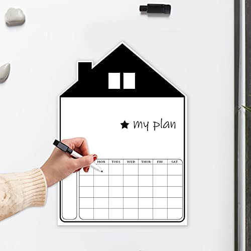 Calendario magnetico per frigorifero, formato A3, planner settimanale, lavagna bianca perfetta per promemoria ed eventi, per pianificazione giornaliera dei pasti e lista della spesa, planner familiare